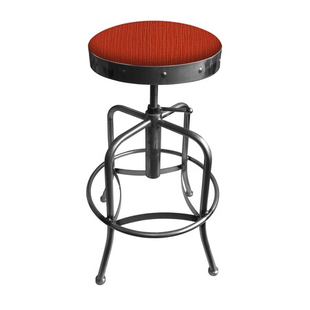 Holland Bar Stool Co Adjustable Stool, Clear Coat Finish, Graph Poppy Seat 910CL021